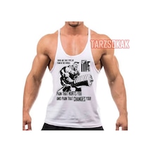 Tarzsokak Gym Tank Top Fitness Sporcu Atleti Gym19 Beyaz