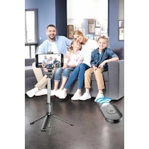 Kumandalı Tripod Telefon Tutucu Selfie Çubuğu 360 Derece Dönebilen .
