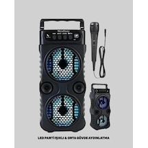 Bluetooth Bağlantılı Led Işıklı Taşınabilir Hoparlör 1200 Mah Ş