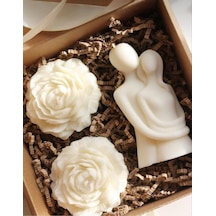 Bernami Vazo Pinterest %100 El Yapımı Soya Wax Sevgili Mum Ve Şakayık Çiçeği 3 Lü Set Diğer