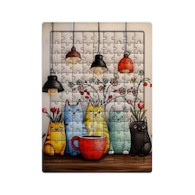 Ghostbastır Design Kediler 99 Parça Ayaklı Puzzle Dekoratif Çocuk Yapbozu 0135