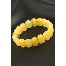 Oval Kesim Orjinal Sitrin Doğaltaşlı Bileklik 0340