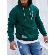 Altamira Erkek Believe Baskılı Oversize Kapşonlu Sweatshirt 001