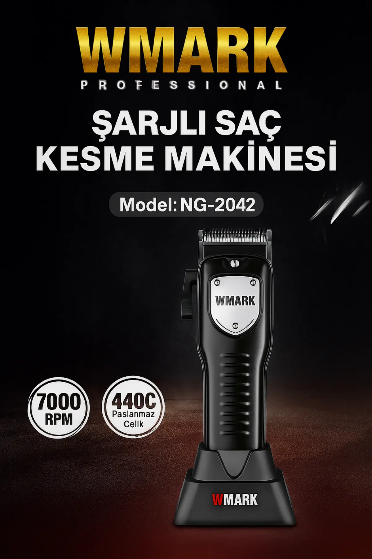 Wmark Ng-2042 Şarjlı Saç Kesme Makinesi 240 Dk Kullanım Süresi 3-4 Saat