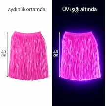 Neon Pembe Hawaii Parti Eteği 40 Cm - Temz-874165 Çok Renkli