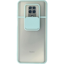 Xiaomi Redmi Note 9 Pro Kılıf Palm Buzlu Kamera Sürgülü Silikon - Turkuaz -
