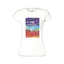 Minecraft - World Beyaz Kadın Tshirt 001