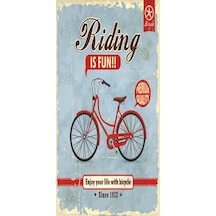 riding is fun bisiklet (10 CM X 20 CM) mini retro ahşap poster