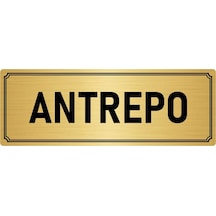 Metal Yönlendirme Levhası, Departman Kapı İsimliği Antrepo 10x20 cm Altın Renk