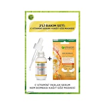 Garnier C Vitamini Parlak Süper Aydınlatıcı Serum 30 ML + Nem Bombası Kağıt Göz Maskesi
