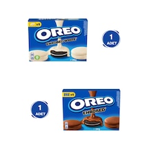 Oreo Sütlü Çikolata Kaplamalı Vanilyalı + Beyaz Çikolata Kaplamalı Vanilyalı Bisküvi 2 x 246 G