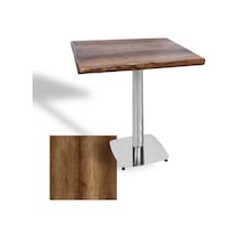 Tokyo Masif Kenar Laminat Kare Masa 70x70 Kromnikel - Barok Çok Renkli