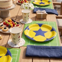 Play Sarı Lacivert Kağıt Tabak 22 Cm 12'li Paket Gri