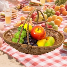 Suntek Sebze Meyve Için Pp Malzeme Piknik Saklama Sepeti Sağlam Kahverengi