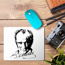Atatürk Portre İmza Baskılı Mousepad Mouse Pad