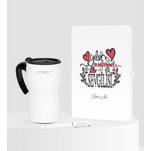 Kişiye Özel Yılın En Mükemmel Sevgilisi Temalı Beyaz Defter Kalem (397195188)