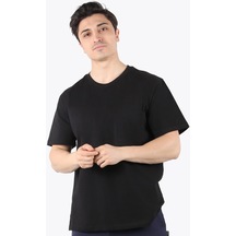 2271 O Yaka Cepli 24 1 Süprem Oversize T-shirt-siyah