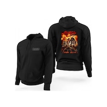 Kreator Dying Alive Siyah Fermuarlı Limited Edition Kapşonlu Sweatshirt Siyah