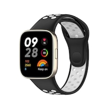 Watch 3 Spor Delikli Kordon - Siyah-beyaz