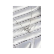 Pirinç Gümüş Renk Minimal Yıldız Model Kadın Kolye Tj-bko11146 Evimdeyokyok