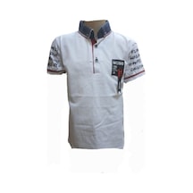 Petitox Çocuk Erkek Polo Yaka Baskılı T-Shirt 3023 Beyaz
