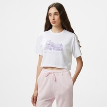 Vans Bright Future Relaxed Crop Kız Çocuk Beyaz Tişört Beyaz