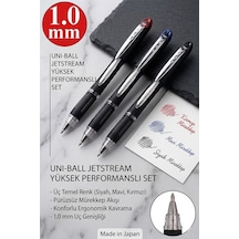 Mavi İmza Kalemi 5 Adet Uniball Jetstream 1.0 Mm Pilot Kalem Sx-210 Hızlı Yazı Kalemi Roller Uçlu Likit Mürekkepli