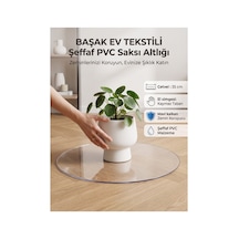 6'lı Paket Kalın Şeffaf Pvc Saksı Altlığı Ve Yüzey Koruyucu Mat - 35 Cm Yuvarlak Beyaz