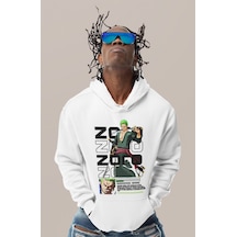 Sevbano Roronoa Zoro Baskılı Unisex Oversize One Piece Anime Karakter Hoo beyaz