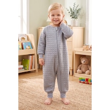 Babymod Mevsimlik Kapitone 1.5 Tog Çocuk Uyku Tulumu Uyku Gurusu %100 Pamuk Kumaş Gri
