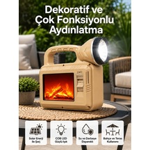 Monitör & Ekran Solar Cob Alev Efektli Lamba Güneş Enerjili, Suya Dayanıklı, Taşınabilir