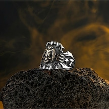 Takılingo Selçuklu Kartalı İşlemeli Yanları İyi Motifli Erkek Yüzük Gümüş