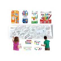 Carioca 4'lü Boyama Seti +lino Yapışkanlı Boyama Kağıdı 200x30 Cm Sea World