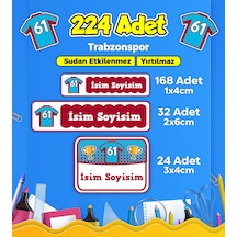 Okul Kreş Kişiye Özel İsim Etiket Seti Trabzonspor Temalı - Model 44 Çok Renkli