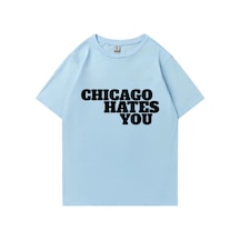 Flood Of Style Şef Keef Chicago Sen Hates Aynı Stil T-shirt Erkek Kadın Rap Moda Hip Hop Büyük Boy Stre Mavi