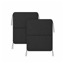 Microcase İple Sabitlemeli Katlanabilir Kamp Sandalyesi Minderi Piknik Outdoor Balıkçılık 40x40 Cm 2 Adet Al5564 Siyah