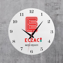 Eczacılara Özel Cam Duvar Saati Çok Renkli