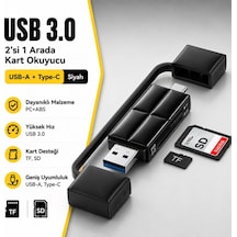 Essager Usb 3.0 Type-c + Usb-a 2in1 Arada Sd/tf Kart Okuyucu Yüksek Hızlı Hafıza Kartı Adaptörü