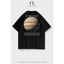 Nevermind Unisex Kadın Erkek Jupiter Baskılı Özel Tasarım Oversiz Siyah
