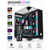 Gameline Carisma R5-7500F 16 GB 512 GB NVMe SSD RTX5060 Free Dos Masaüstü Oyuncu Bilgisayarı