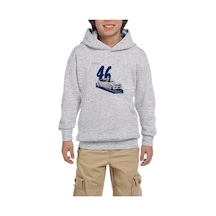 Zepplin Giyim BMW E46 Tek Kapı Gri Çocuk Kapşonlu Sweatshirt Gri