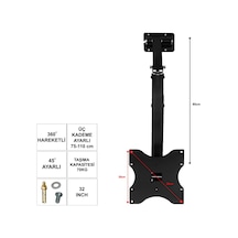 Ufix 3011T 32 İnç 55 82 Cm Kelebek Tavan Askı Aparatı