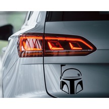 Bk Home Boba Fett Kask Tasarımlı Siyah Araç Sticker-1