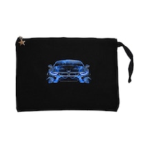 BMW i8 Front Fire Abstract Car Siyah Clutch Cüzdan / El Çantası Siyah