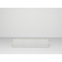 Nuano Consept Balkon Serisi Köşeli Saksı Beyaz 100x20