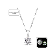 Kuyumcudukkani 4mm Zirconia Taşlı"tektaş"kolye - 32114-w-w Beyaz