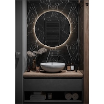 Nuun Dekor 70cm Trafolu Günışığı Ledli Dekoratif Yuvarlak Banyo Aynası - Trafolu Şeffaf