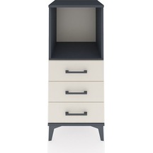 Hyperion Komodin Tek Raflı 3 Çekmeceli 44x44x106 Antrasit-aytaşı Antrasit