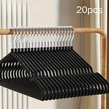 Lumaworld 20 Adet Siyah Yetişkin Kaymaz Askı, Elbise Gömlek Pantolon İçin siyah