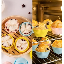 6 Lı Silikon Muffin Kalıbı Silikon Çok Renkli Diğer